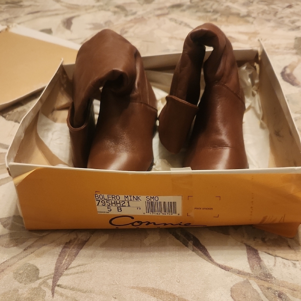 Connie Mink Brown Leather Boots